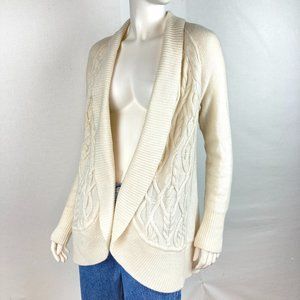 Talbots Cabled Long Open Sweater